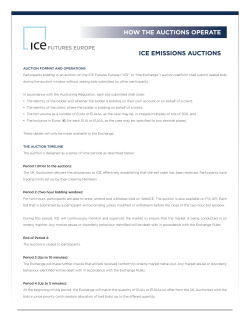 HOW THE AUCTIONS OPERATE ICE EMISSIONS AUCTIONS