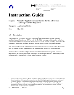 Guide for Applications under Section 2 of the Information - OSFI-BSIF
