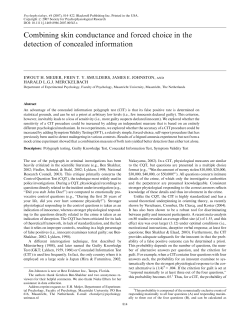 Combining skin conductance and forced choice in the detection of