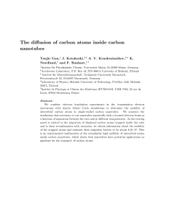The diffusion of carbon atoms inside carbon nanotubes