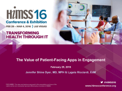 The Value of Patient-Facing Apps in Engagement February 29, 2016