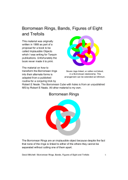 Borromean Rings, Bands, Figures of Eight and