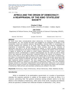 africa and the origin of democracy - International Journal of Social