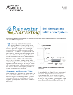 Rainwater Harvesting: Soil Storage and Infiltration System