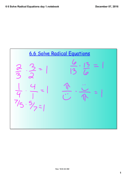 6 6 Solve Radical Equations day 1.notebook