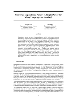 Universal Dependency Parser: A Single Parser for Many Languages