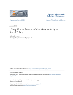 Using African American Narratives to Analyze Social Policy