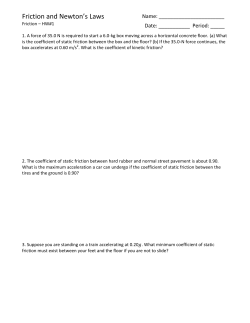 Friction and Newton`s Laws