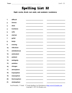 Fifth Grade Spelling Words Worksheet | Week 32