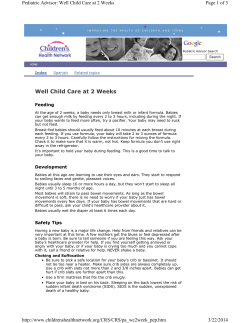 Well Child Care at 2 Weeks