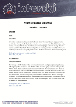 ATOMIC PRESTIGE SKI RANGE 2016/2017 season