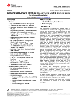 DS92LX2121/22 10 - 50 MHz DC-Balanced Ch Link III Bi
