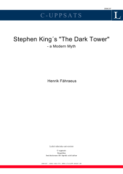 Stephen King´ s" The Dark Tower": a modern myth