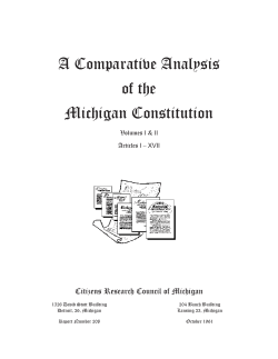 A Comparative Analysis of the Michigan Constitution