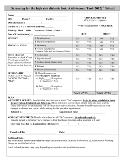 Screening for the high risk diabetic foot: A 60