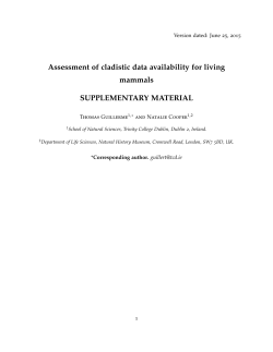 Assessment of cladistic data availability for living mammals