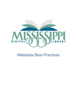 Metadata Best Practices - Mississippi Digital Library