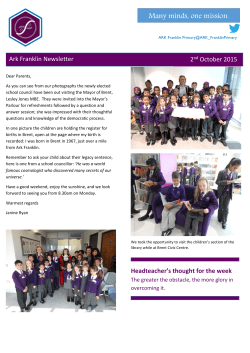 2nd October 2015 - Ark Franklin Primary Academy