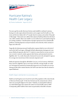 Hurricane Katrina`s Health Care Legacy