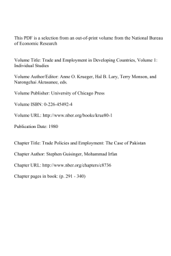 Trade Policies and Employment: The Case of Pakistan