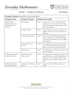 Grade 1 Goals - Everyday Mathematics