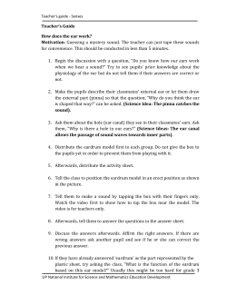 Teacher`s Guide How does the ear work? Motivation: Guessing a