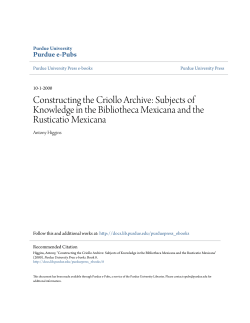 Constructing the Criollo Archive: Subjects of - Purdue e-Pubs