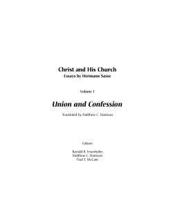 Union and Confession - The Lutheran Church&mdash;Missouri Synod