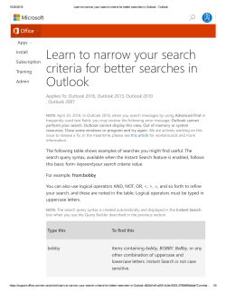 Email Searches in Office365