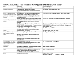 SIMPLE MACHINES – has few or no moving parts