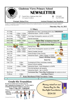 newsletter - Gladstone Views Primary School