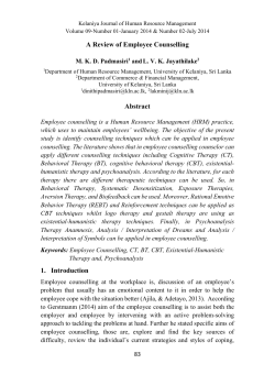 A Review of Employee Counselling Abstract 1. Introduction