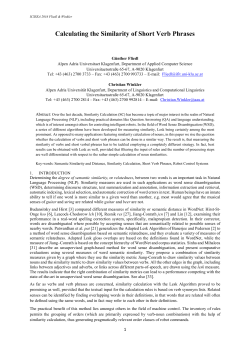 Calculating the Similarity of Short Verb Phrases - Alpen