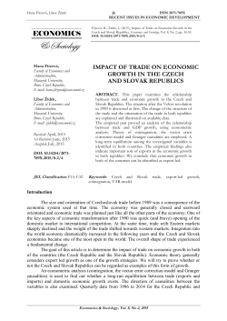 impact of trade on economic growth in the czech and slovak republics