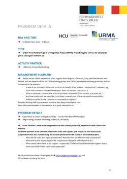 Detailed Program - Fehmarnbelt Days 2016