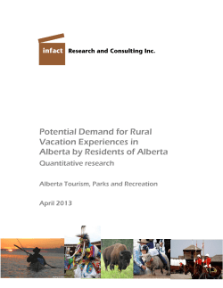 Potential Demand for Rural Vacation Experiences in Alberta by