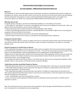 Matrimonial Real Property Rights in Your Community Our draft