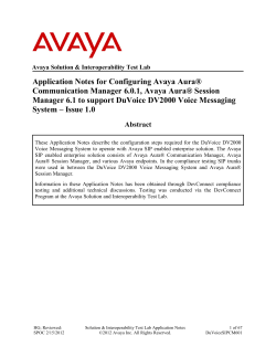 Application Notes for Configuring Avaya Aura® Communication