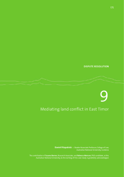 Case Study 9 - Mediating land conflict in East Timor