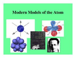 Modern Models of the Atom - SSS Chemistry