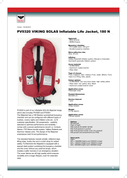 PV9320 VIKING SOLAS Inflatable Life Jacket, 180 N
