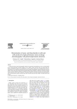 Determination of mono- and disaccharides in milk and milk products