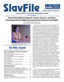 new SlavFile issue - Slavic Languages Division