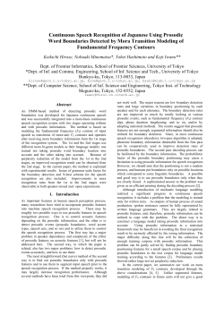 Continuous Speech Recognition of Japanese Using Prosodic Word