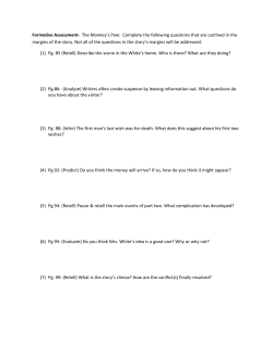 Formative Assessment- The Monkey`s Paw: Complete the following