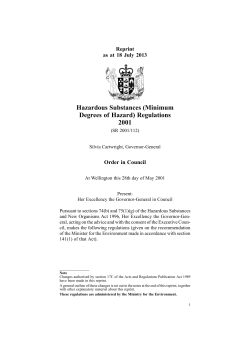 (Minimum Degrees of Hazard) Regulations 2001