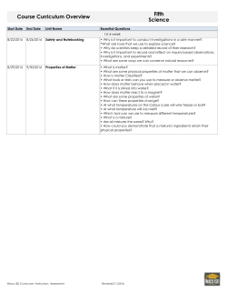 Fifth Science Course Curriculum Overview