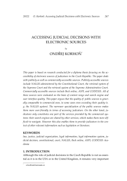 O. Korhoň: Accessing Judicial Decisions with Electronic Sources