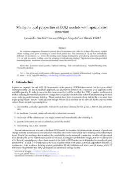 Mathematical properties of EOQ models with - AMS Acta