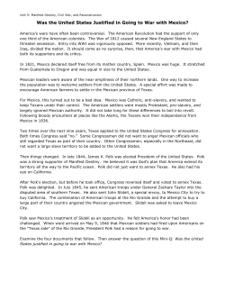 Was the United States Justified in Going to War with Mexico?